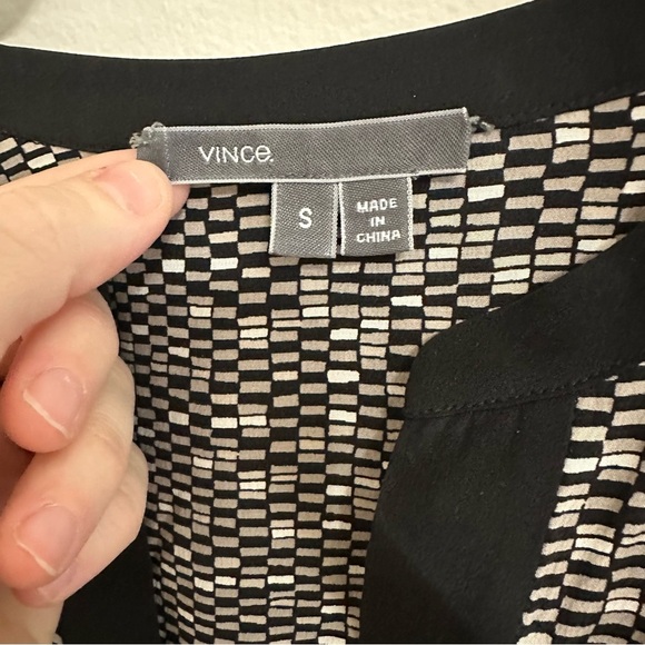 Vince Tunic Monochrome Long Sleeve Dress Size Small - Picture 7 of 11